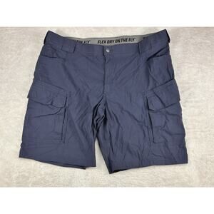 DULUTH FLEX DRY ON THE FLY Shorts Mens Size 46 Blue Nylon Spandex Cargo Hiking